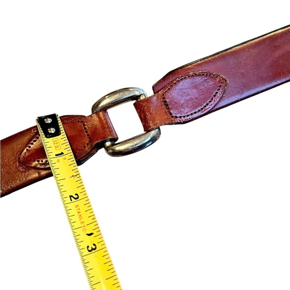 Vintage Harness Leather Brown Belt Western Style Horse Bit Unisex Casual - Picture 4 of 6